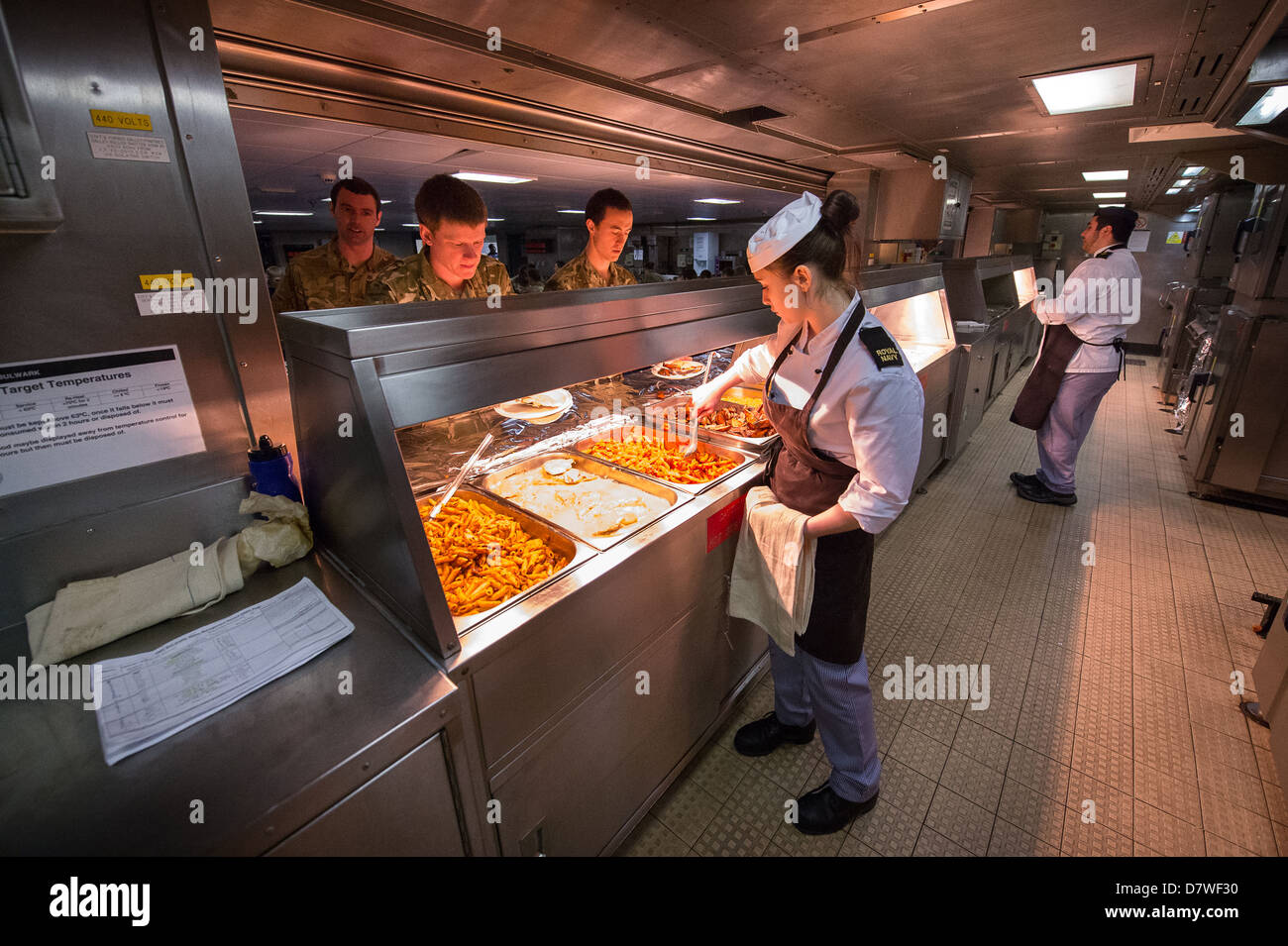 The main Junior rates Dining Room onboard Royal Navy Assault Ship HMS
