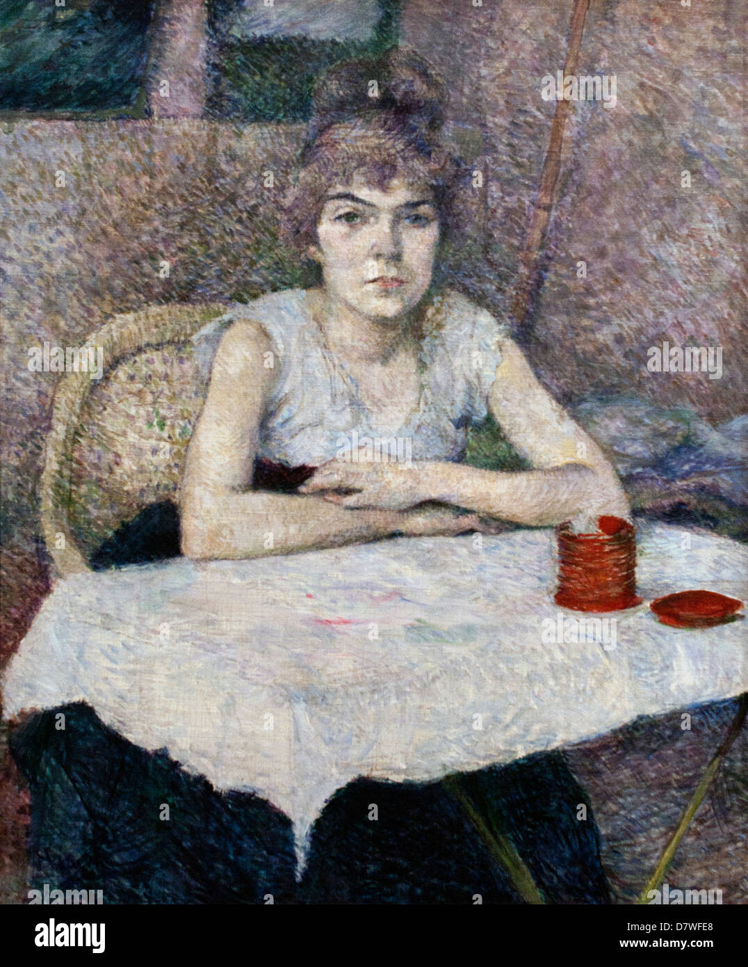 Young Woman at a table 1887 Vincent van Gogh 1853 - 1890  Dutch Netherlands Post Impressionism Stock Photo