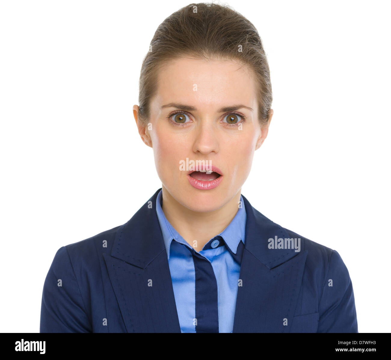 Portrait of surprised business woman Stock Photo - Alamy