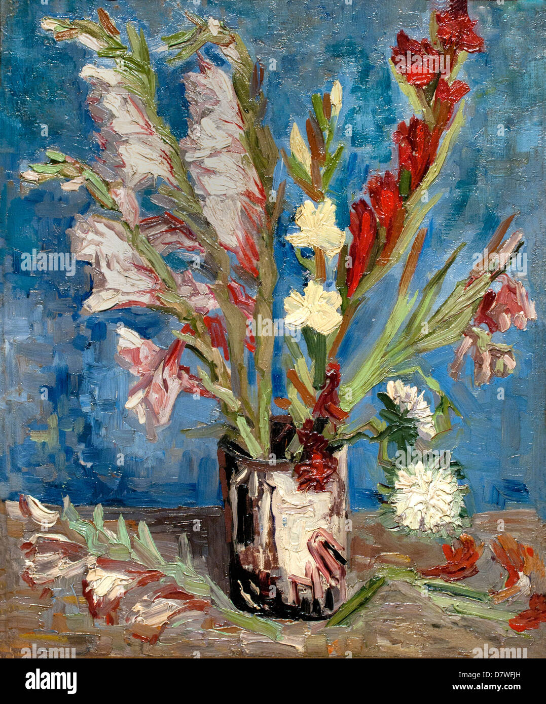Vase with gladioli and China asters 1886 Vincent van Gogh 1853 - 1890  Dutch Netherlands Post Impressionism Stock Photo
