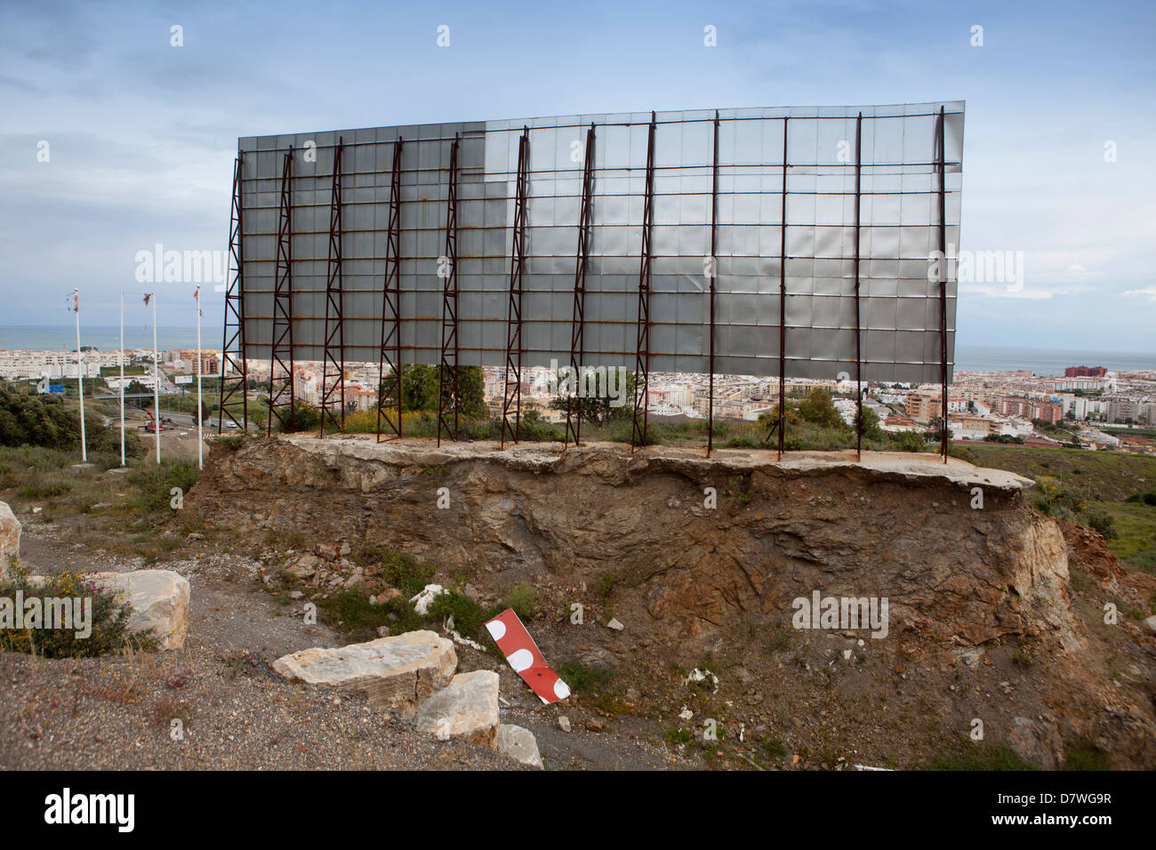 Abandoned construction sites on Spain's coast, next to spanish coast, Malaga, Andalucia, Spain Stock Photo