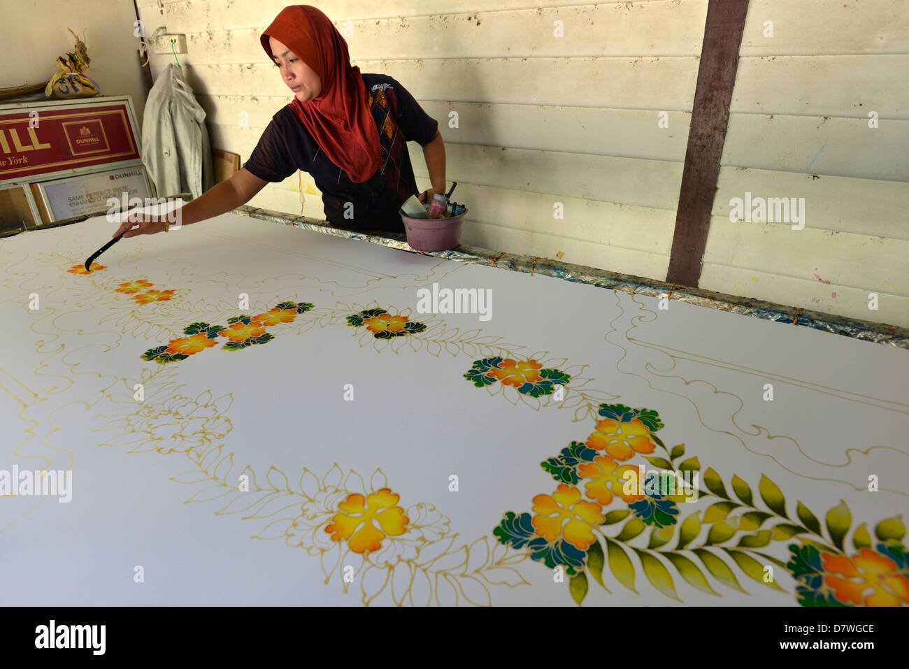 Asia Malaysia Penang Georgetown A batik factory Stock Photo