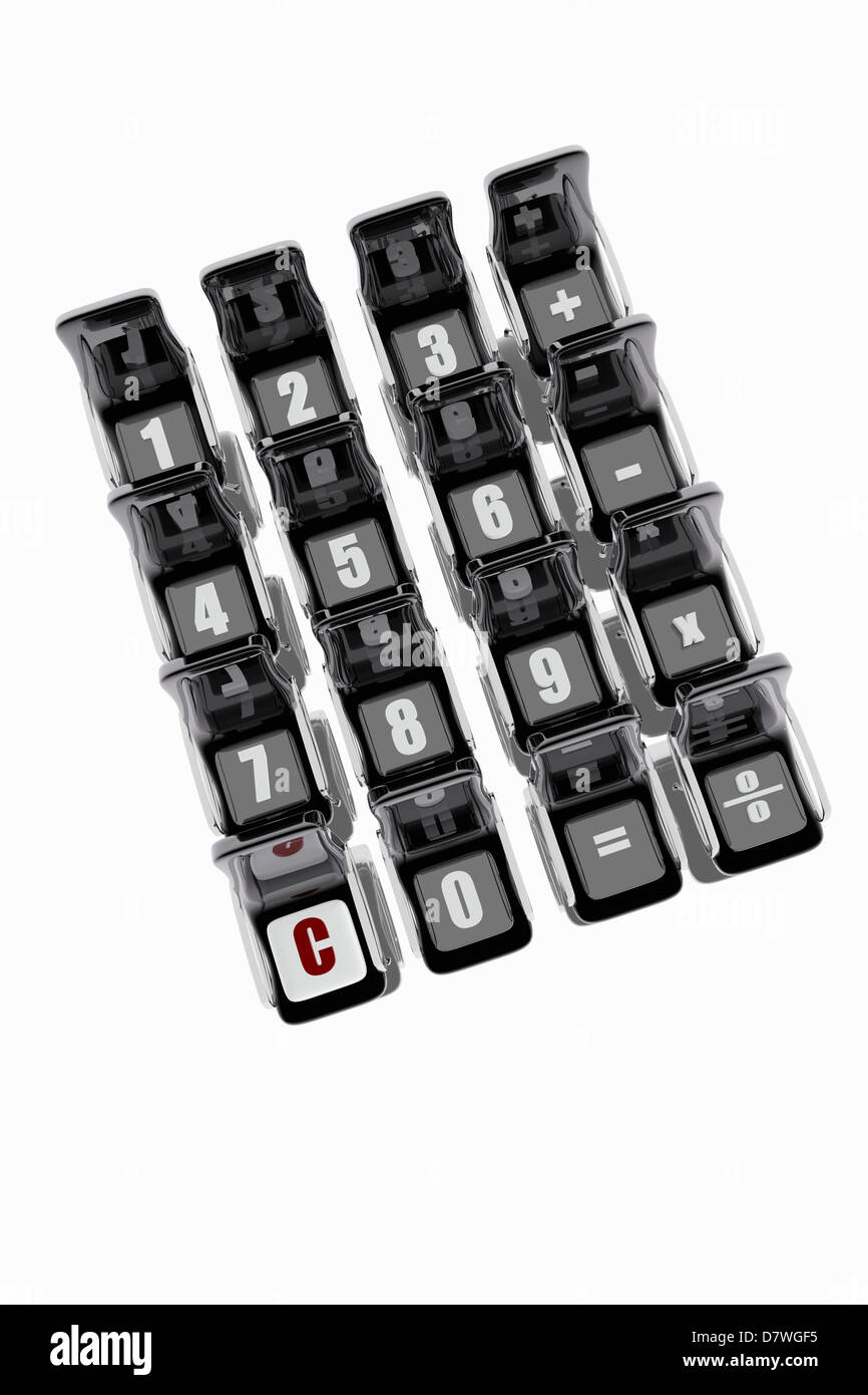 Calculator on office chairs Stock Photo Alamy