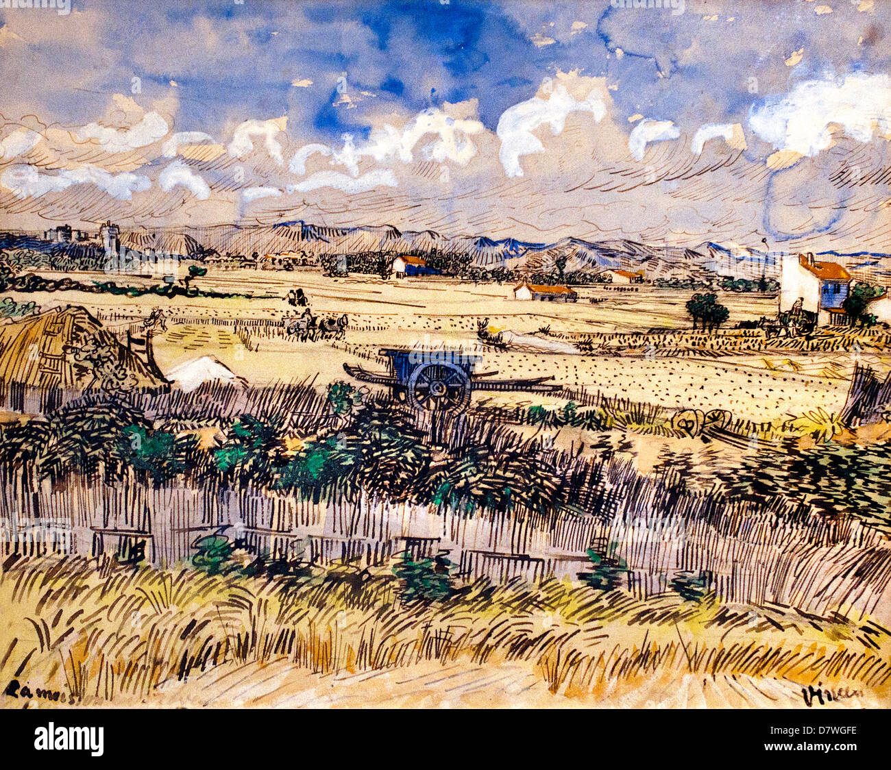 The Harvest 1889 Vincent van Gogh 1853 - 1890  Dutch Netherlands Post Impressionism Stock Photo