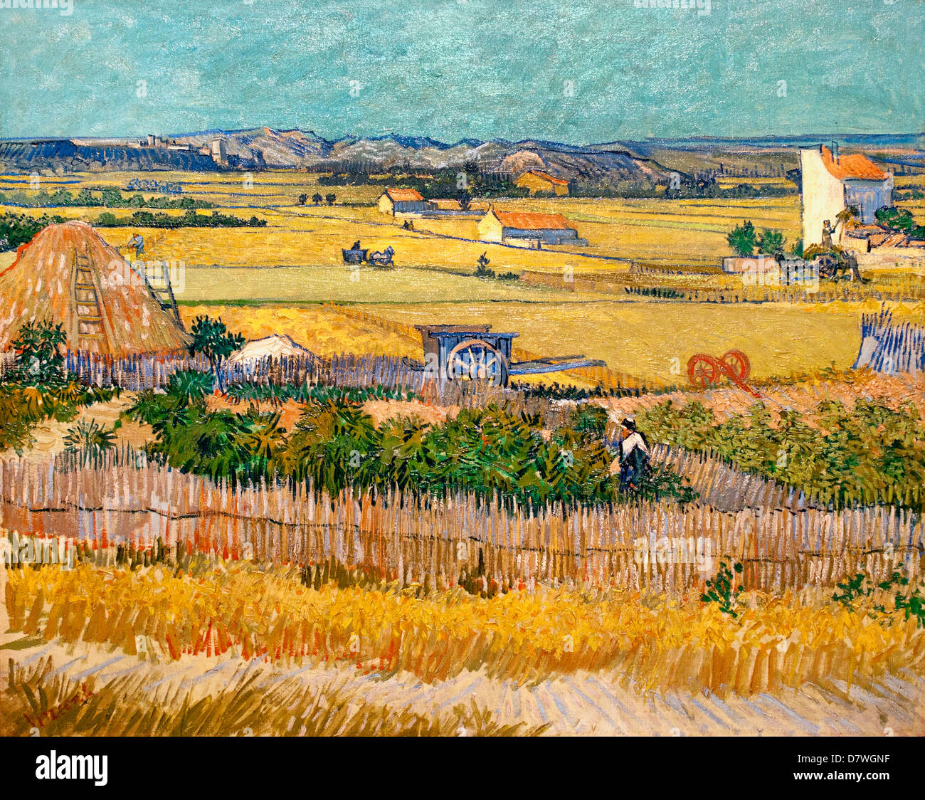 The harvest 1888  Vincent van Gogh 1853 - 1890  Dutch Netherlands Post Impressionism Stock Photo