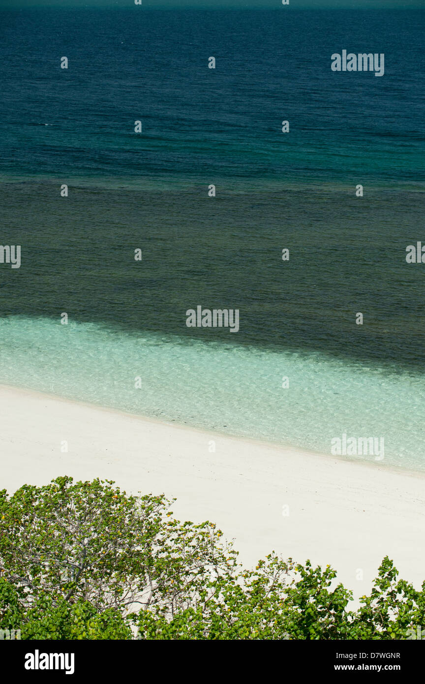 Aerial view of  Iguana island shore. Stock Photo