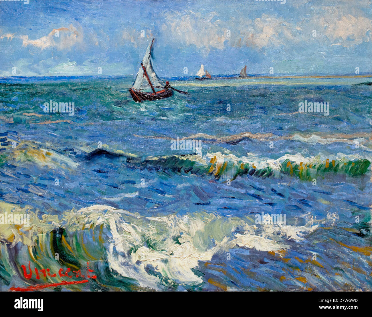 Seascape at Saintes Maries 1888 Vincent van Gogh 1853 - 1890  Dutch Netherlands Post Impressionism Stock Photo