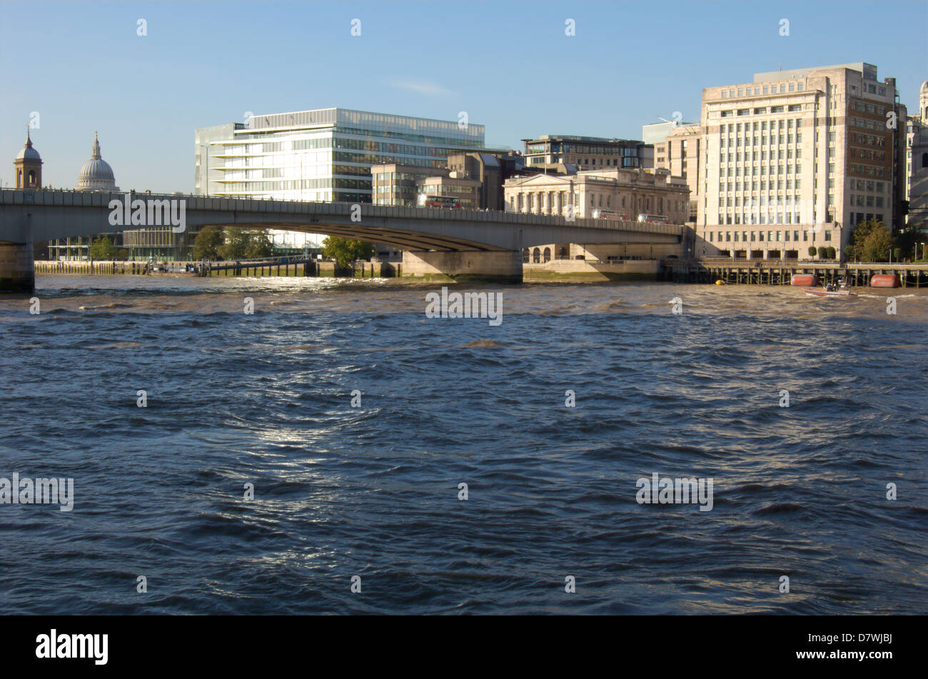 London bridge and waterfront office buildings Stock Photo Alamy