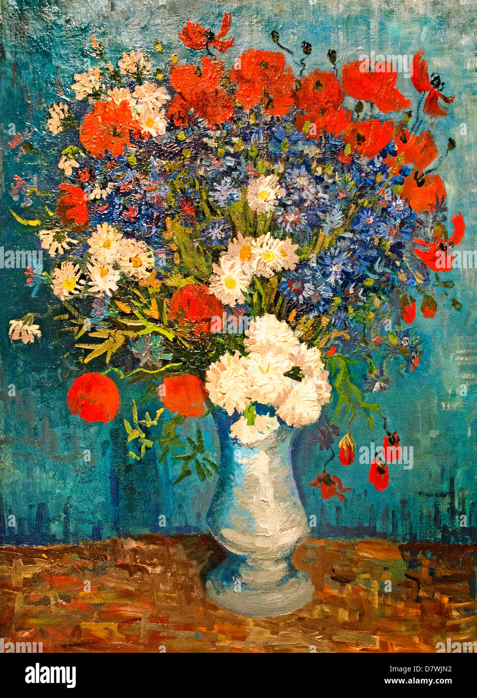 Vase with cornflowers and poppies 1886 Vincent van Gogh 1853 - 1890  Dutch Netherlands Post Impressionism Stock Photo