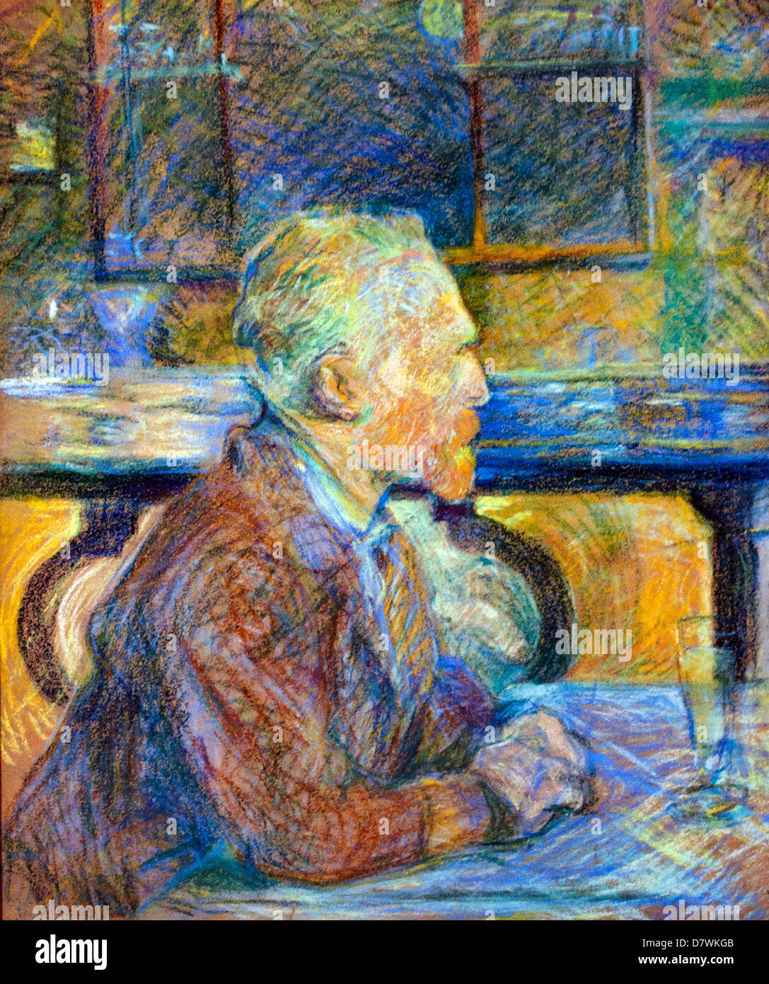 1887 Portrait of  Vincent van Gogh 1853 - 1890  Dutch Netherlands Post Impressionism Stock Photo
