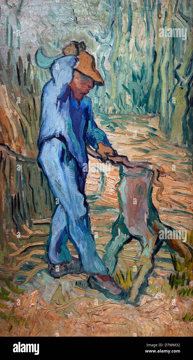 The Woodcutter ( after Millet ) Vincent van Gogh 1853 - 1890  Dutch Netherlands Post Impressionism Stock Photo