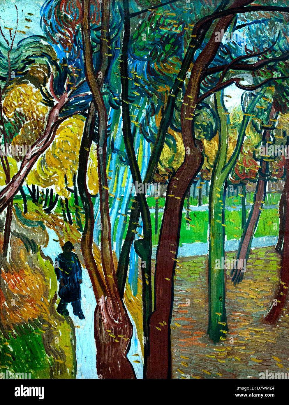 The garden of saint Paul's Hospital - The fall of the leaves 1889  Vincent van Gogh 1853 - 1890  Dutch Netherlands Impressionism Stock Photo