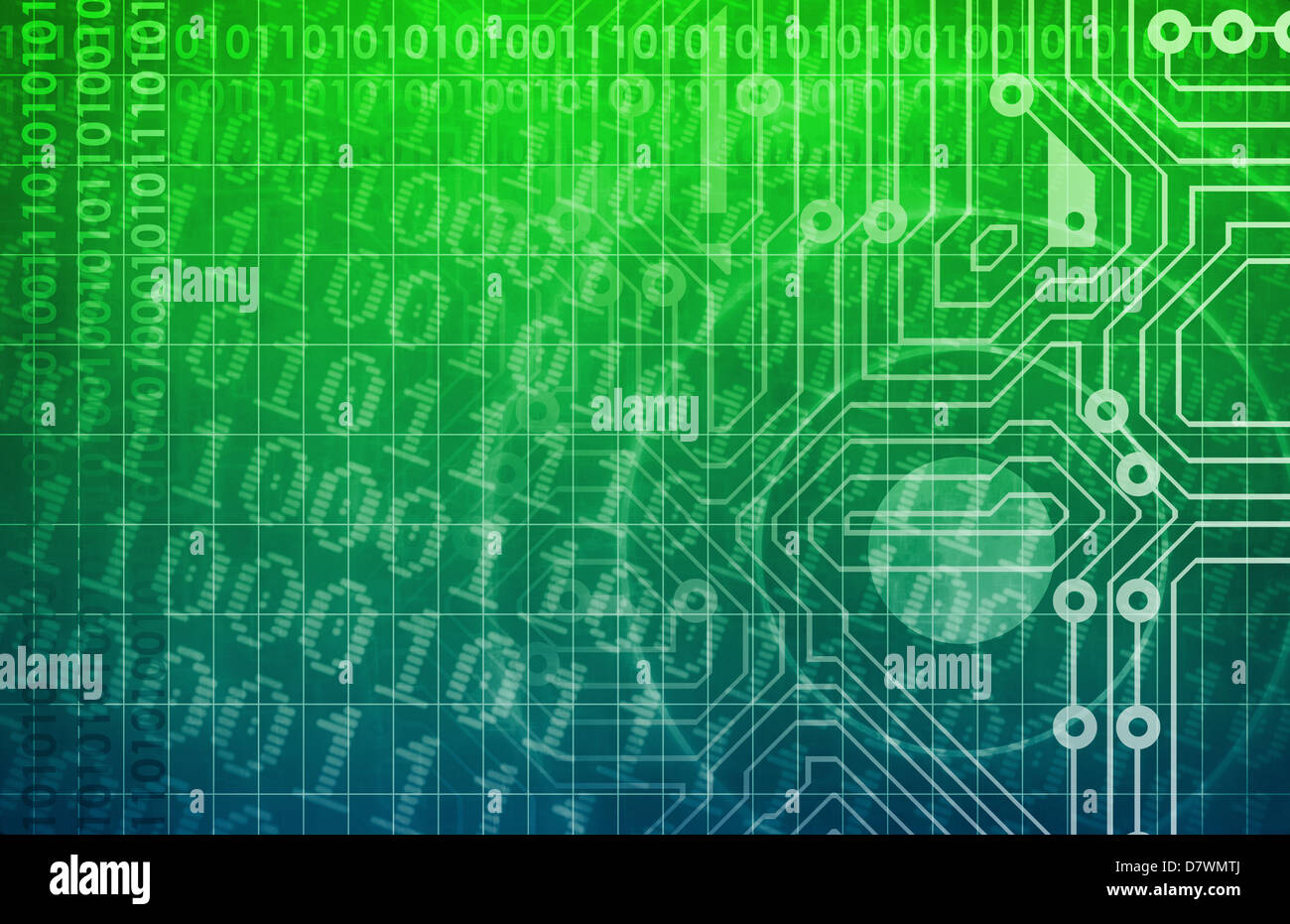 Technology Network with Circuit Board Data Flow Stock Photo - Alamy