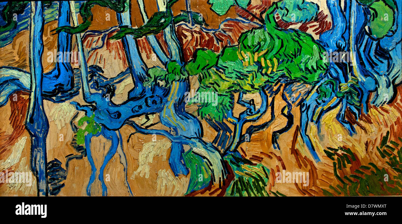 Tree Roots 1890 Vincent van Gogh 1853 - 1890  Dutch Netherlands Post Impressionism Stock Photo