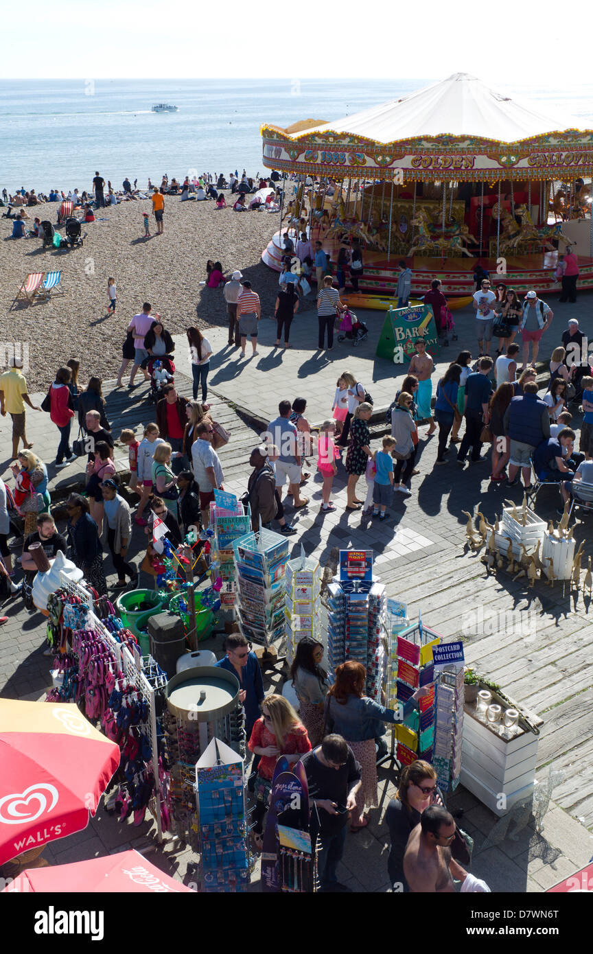 Bank Holiday crowds, beach and promenade, Brighton, UK Stock Photo Alamy