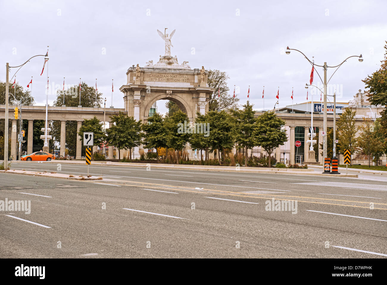 Toronto, Canada Ocyober 7, 2012. Quiet Saturday afternoon, view at The Princes' Gate at Exhibition Place, Toronto, Canada. Stock Photo