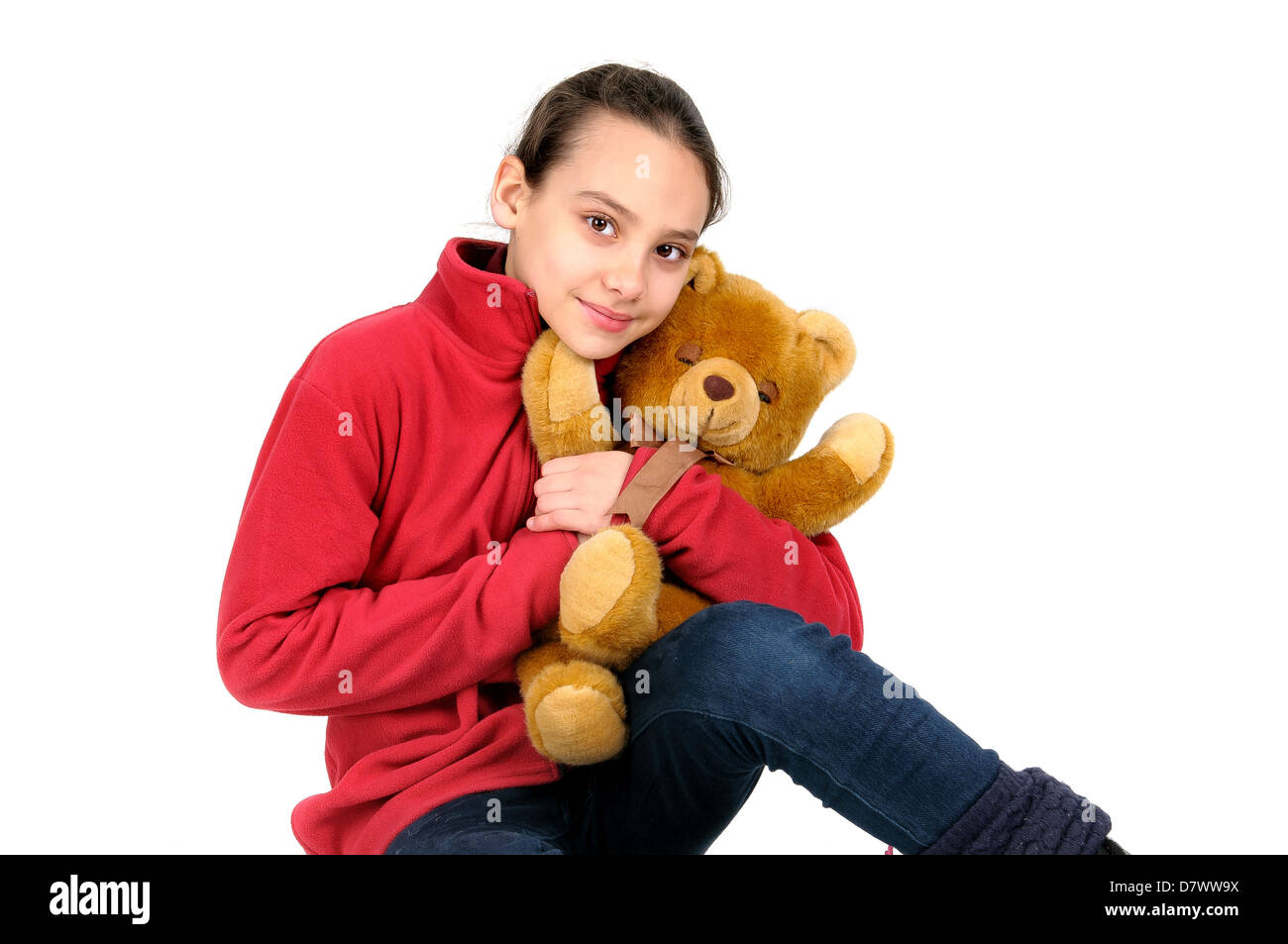 Young girl posing with teddy bear Stock Photo - Alamy