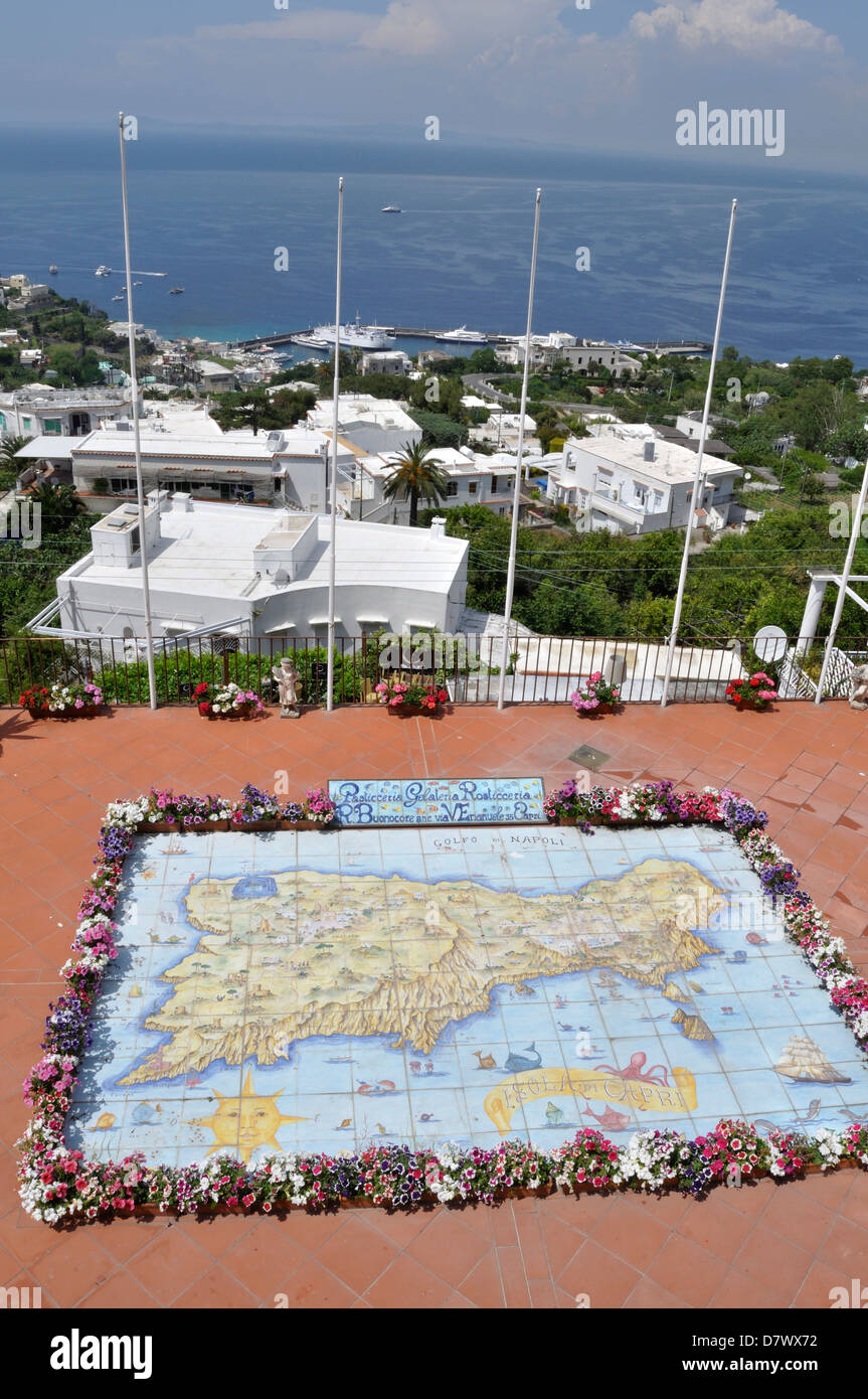 Capri Tile Map Tiled map of the island of Capri Stock Photo - Alamy