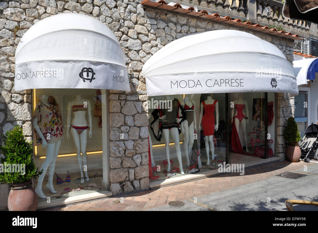 Moda Caprese, a ladies' fashion shop in Capri town, on the island