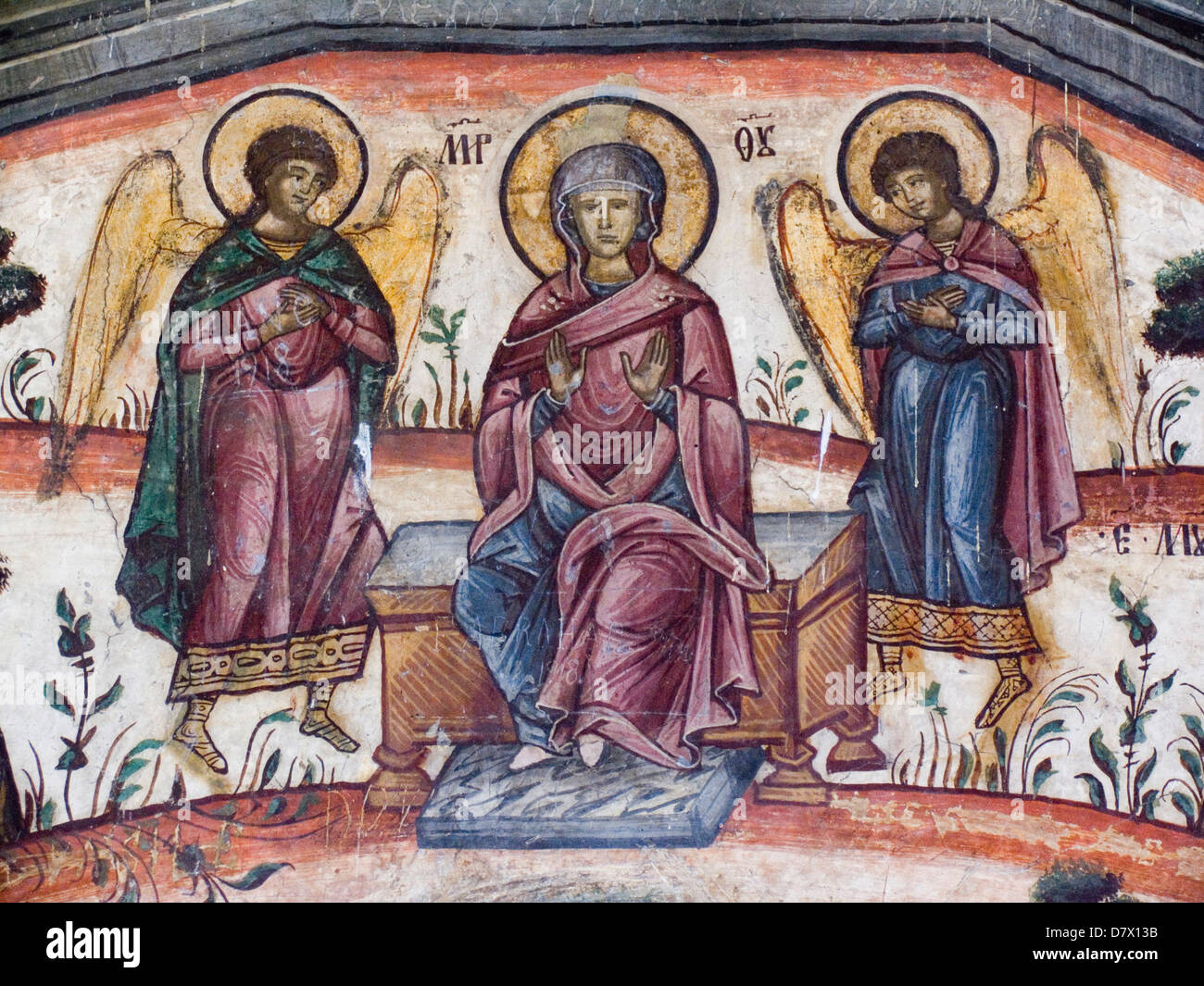 europe, romania, walachia, cozia monastery, fresco Stock Photo