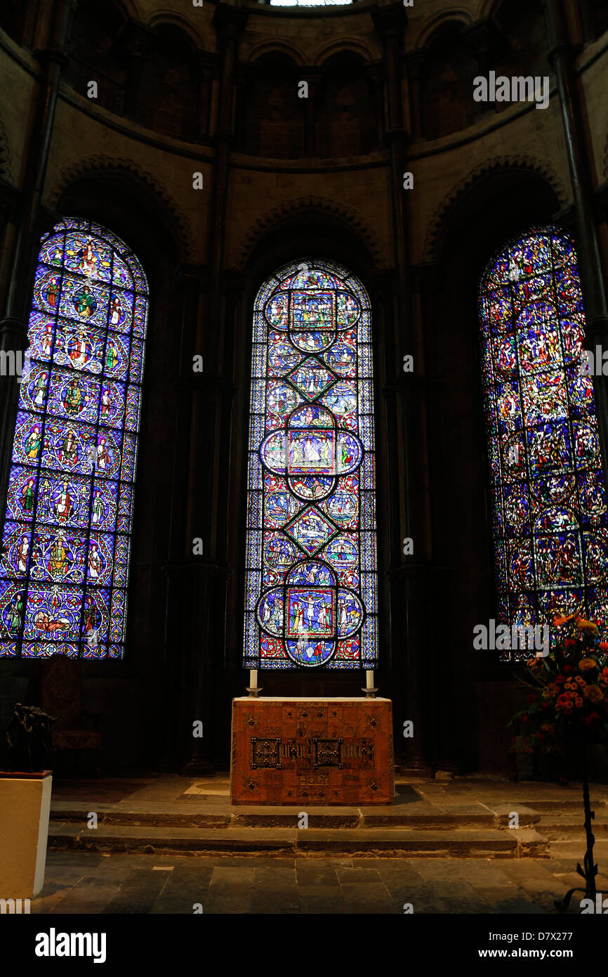Stained glass window, Canterbury Cathedral, Kent, one of the oldest and