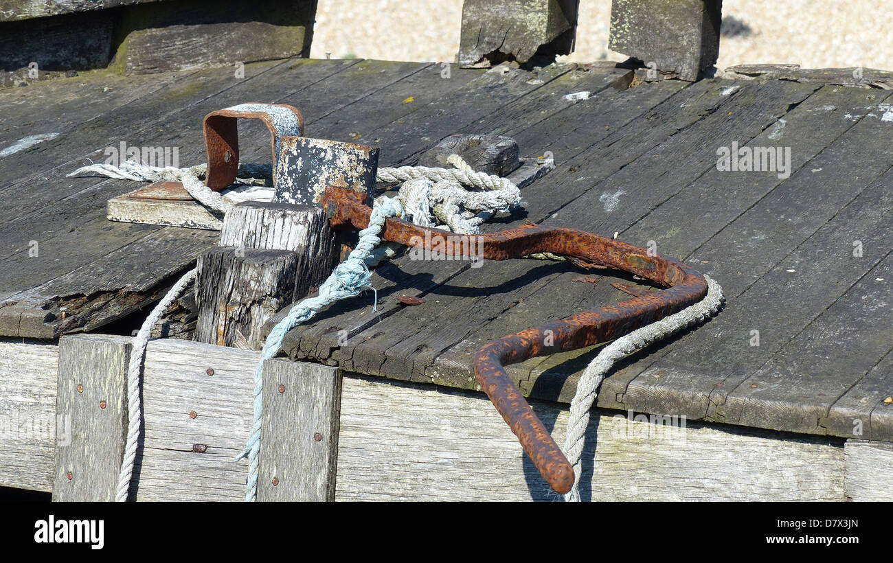 Old Boat Tiller Needing Restoration Stock Photo Alamy