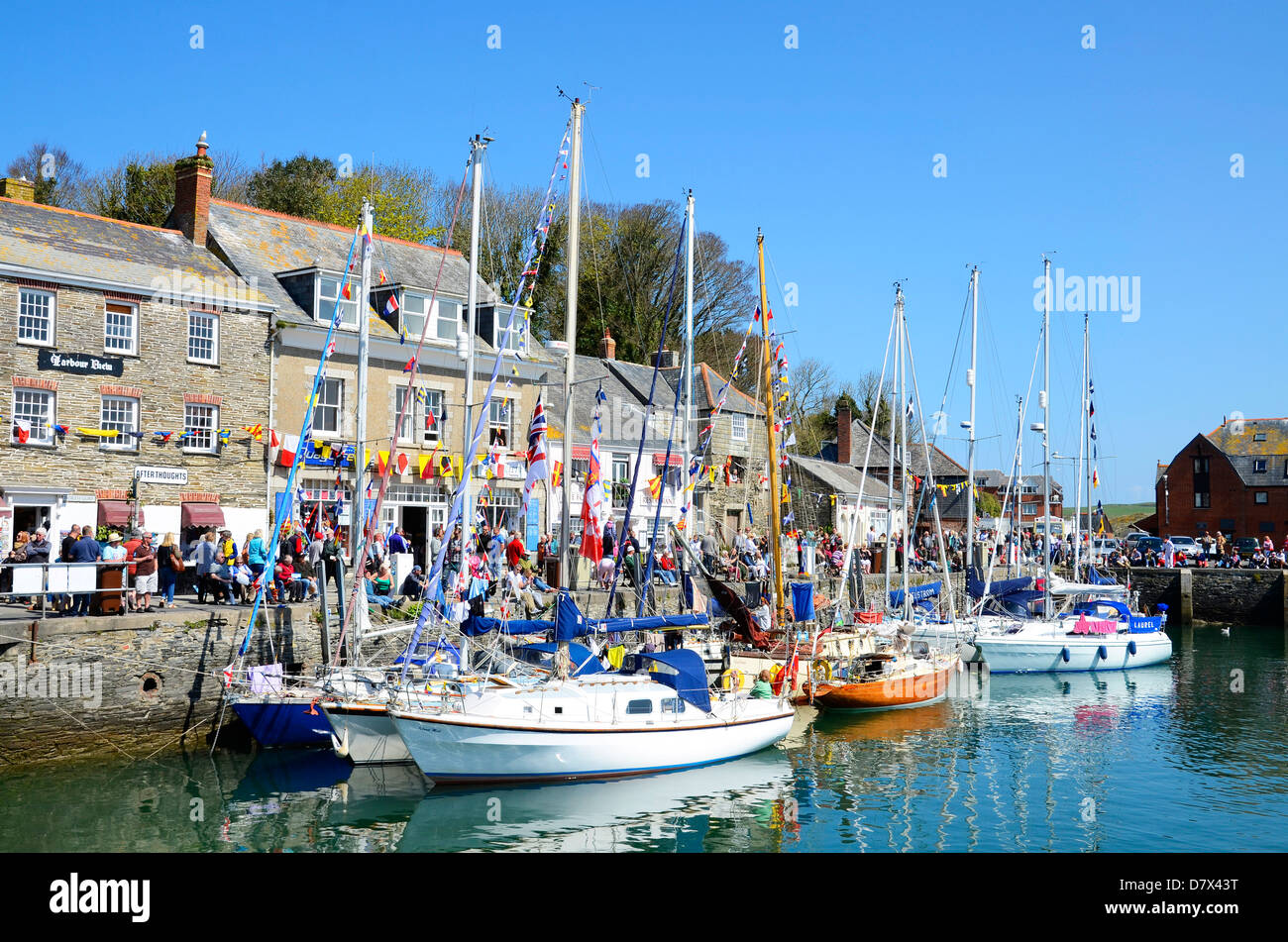 Boats in the harbour at Padstow, Cornwall, UK Stock Photo
