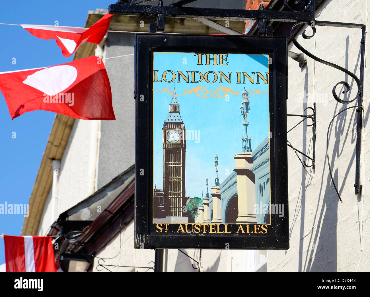 The London Inn pub sign, Padstow, Cornwall Stock Photo