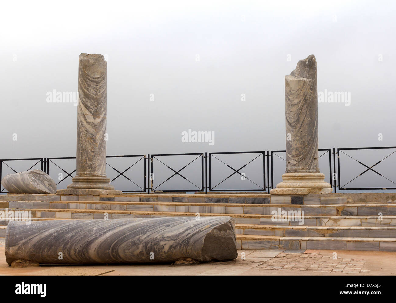 Roman pillars in Caesarea Stock Photo Alamy