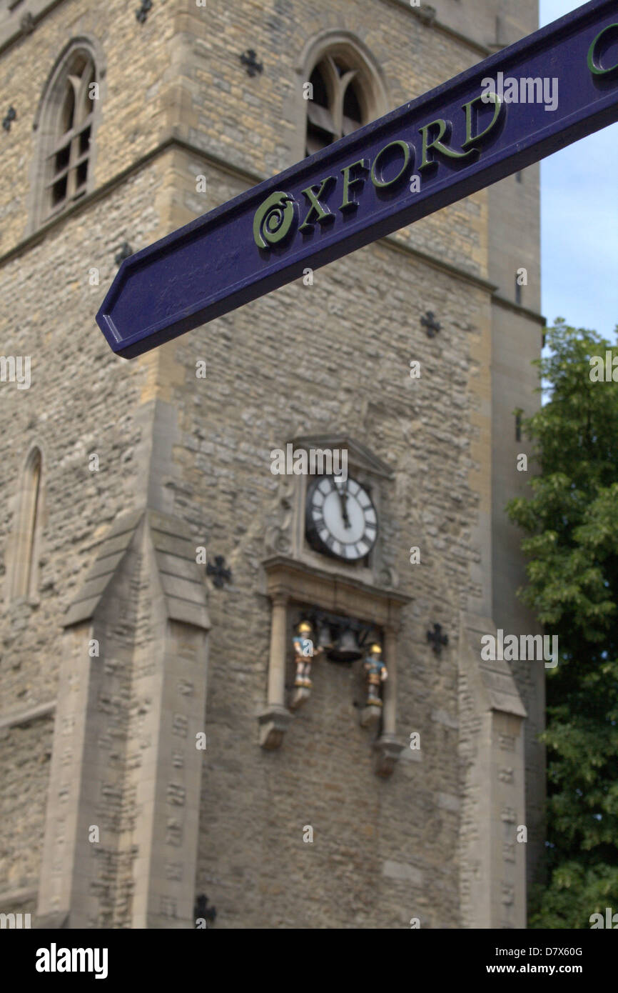 carfax tower with oxford signage Stock Photo