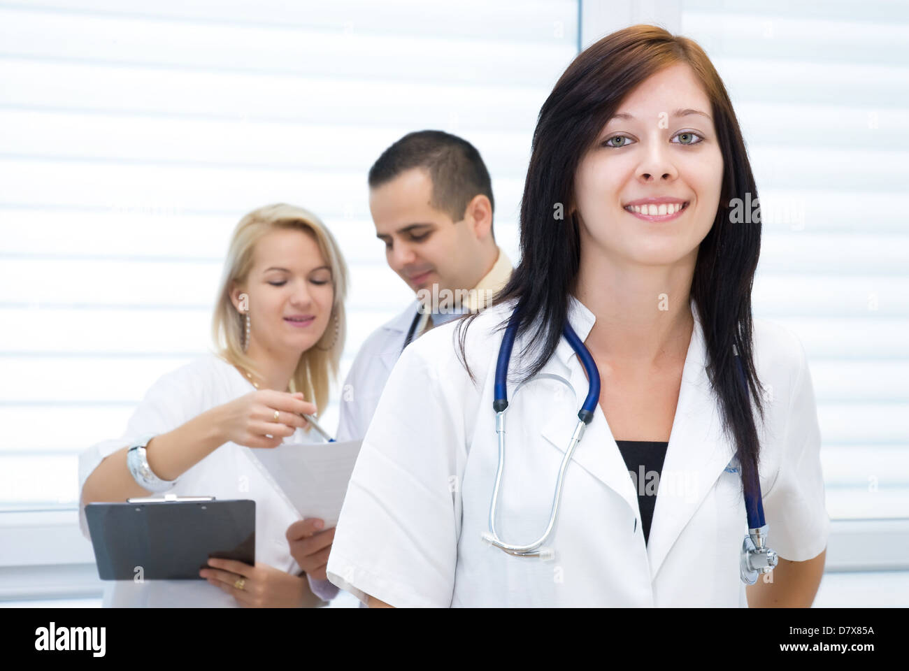 Exclusive clinic room, presents a snapshot of the work of doctors Stock Photo