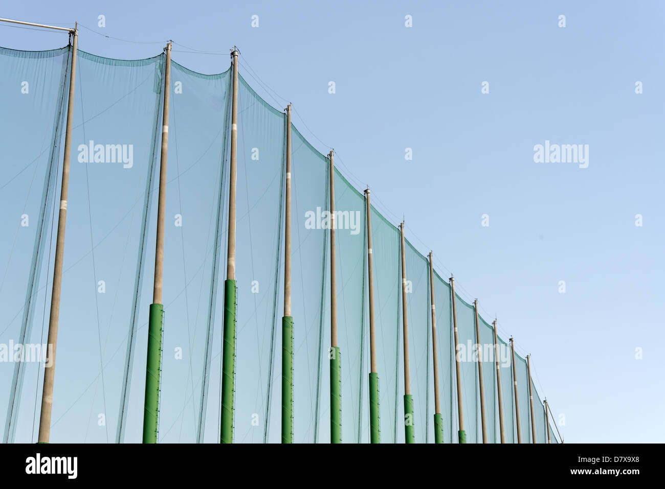 Safety net, to catch golf balls at a driving range Stock Photo