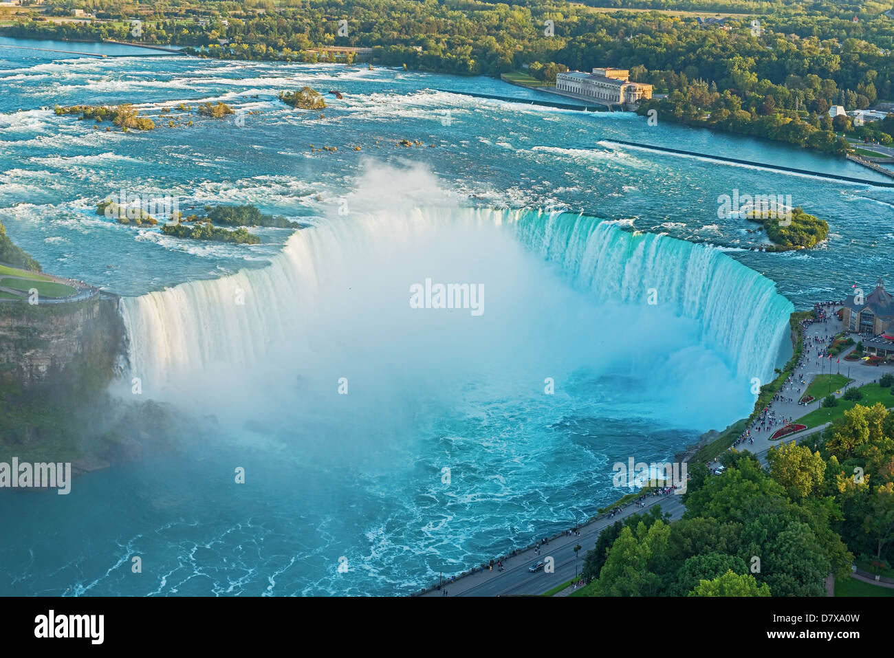 Niagara Falls aerial view from Skylon Tower platforms Stock Photo