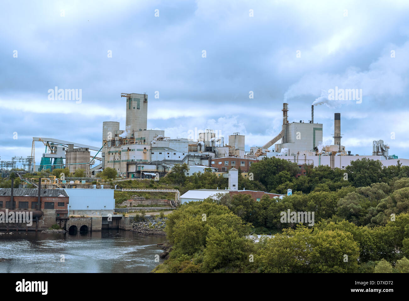 When entering Manitoulin Island the old Domtar paper mill Stock Photo -  Alamy