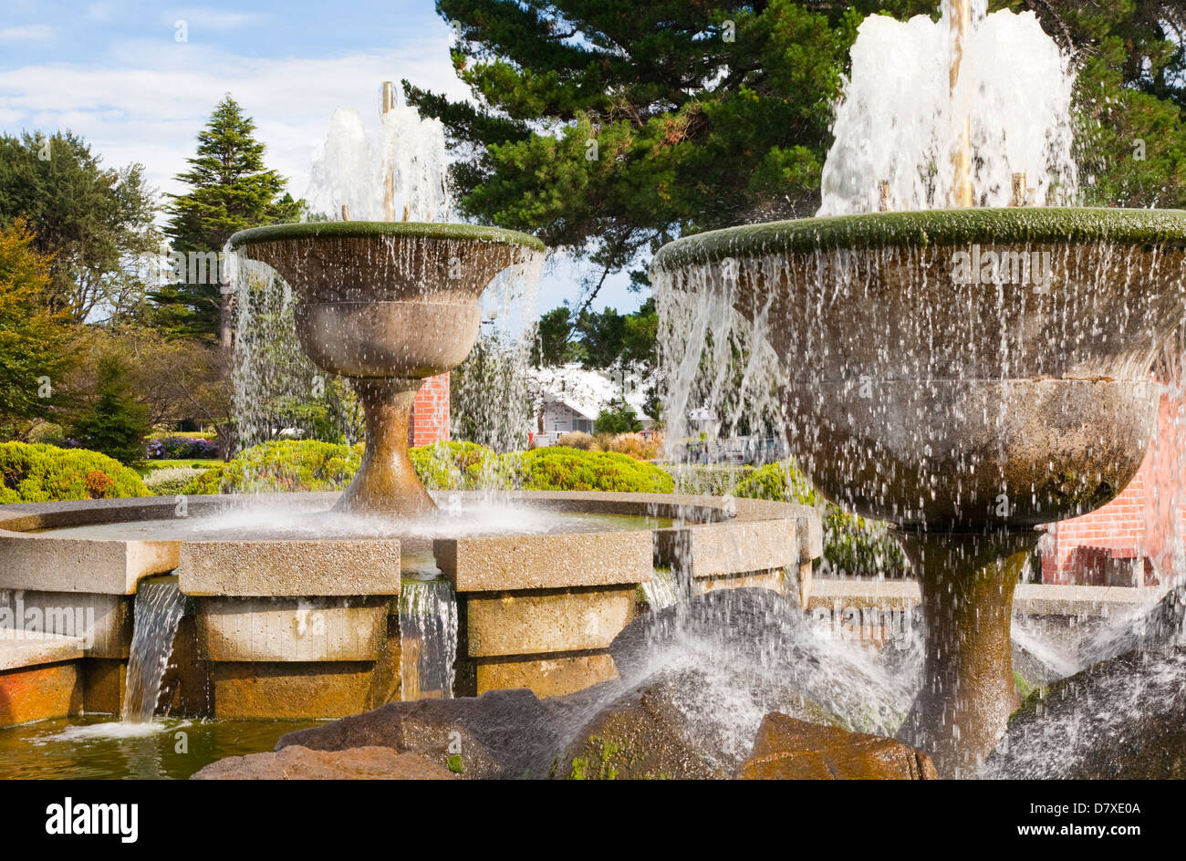 Gala Street Fountains; Invercargill; Southland; New Zealand Stock Photo