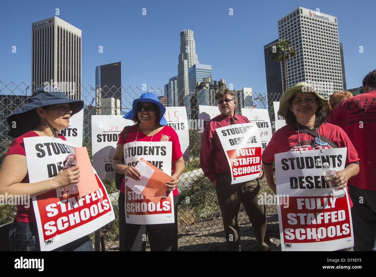 Los Angeles, California, U.S. May 14, 2013. Teachers , parents and ...