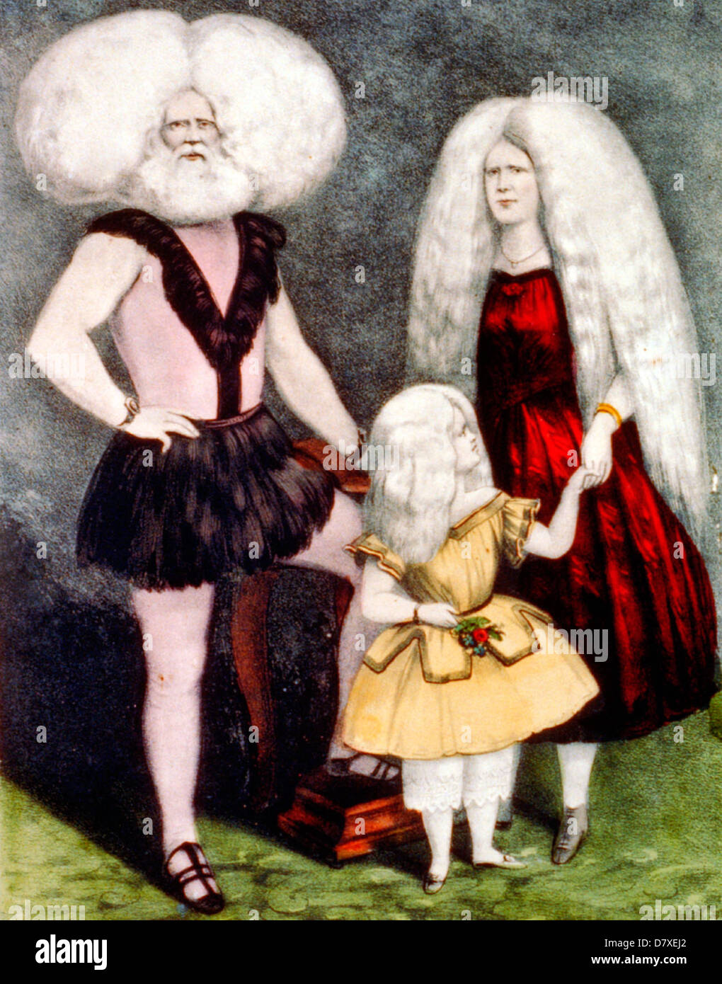 The wonderful albino family / la maravilosa familia albi - Albino Family, circa 1860 Stock Photo