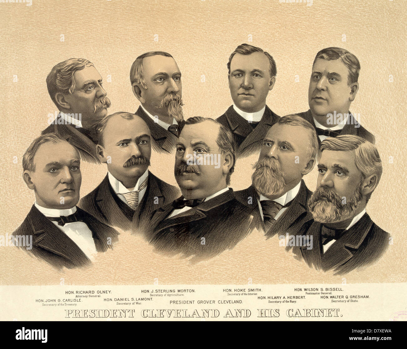 President Cleveland and his cabinet, 1893 Stock Photo