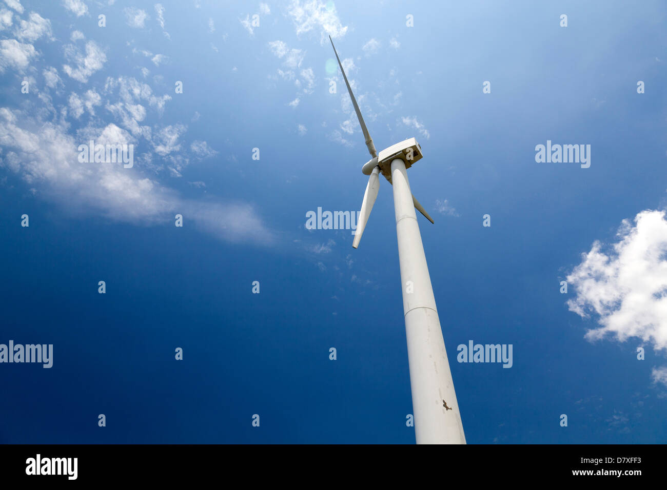 Wind turbine and blue sky Stock Photo