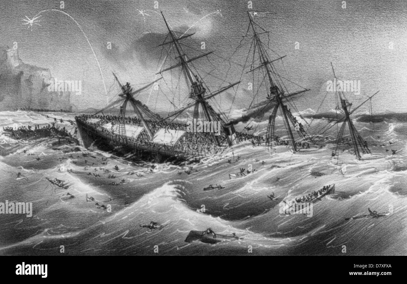 The wreck of the Atlantic, 1873 Stock Photo