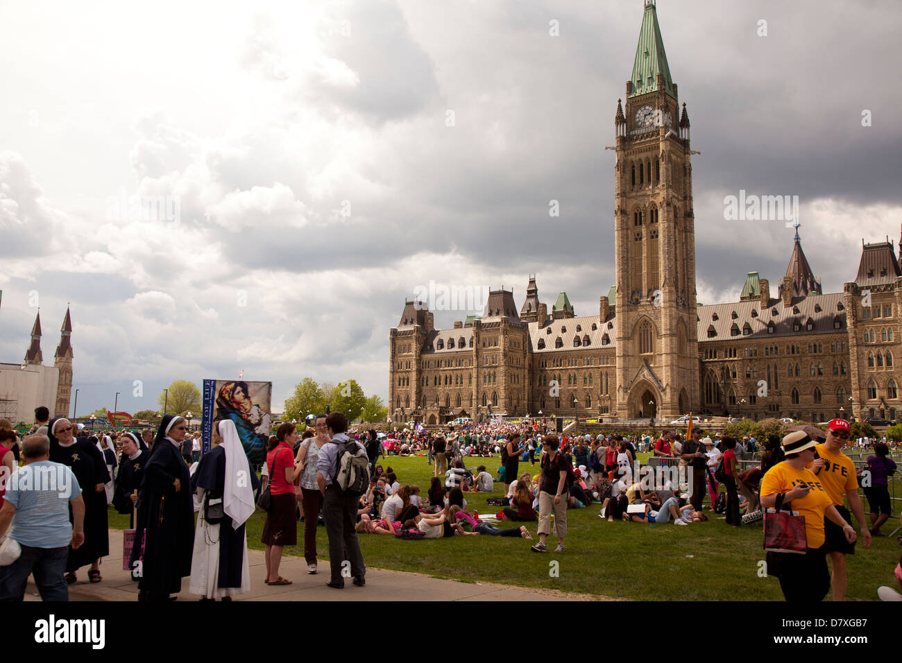 March for Life demonstration at Parlaiment buildings in Ottawa , Canada Stock Photo
