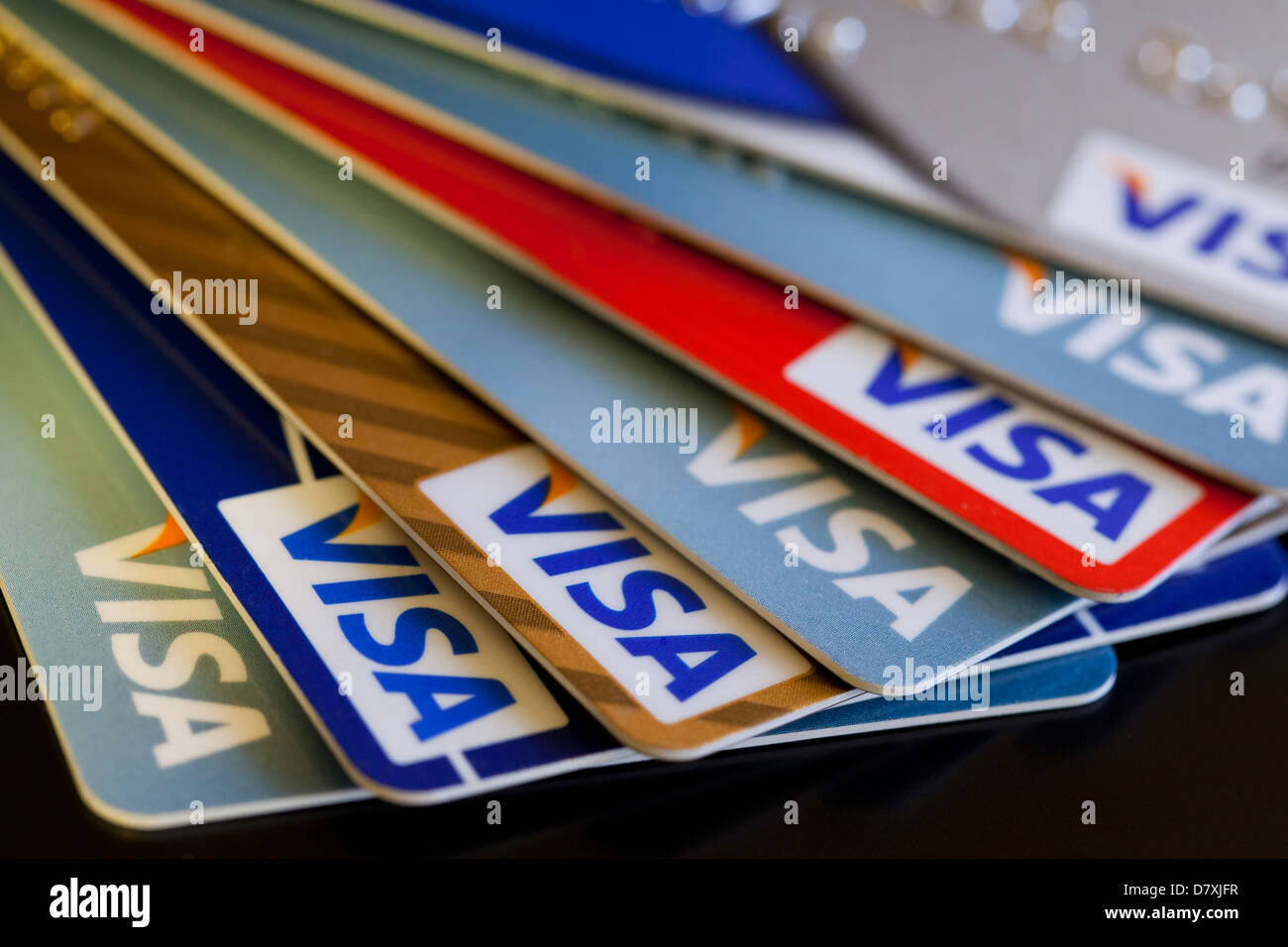 Visa credit cards Stock Photo