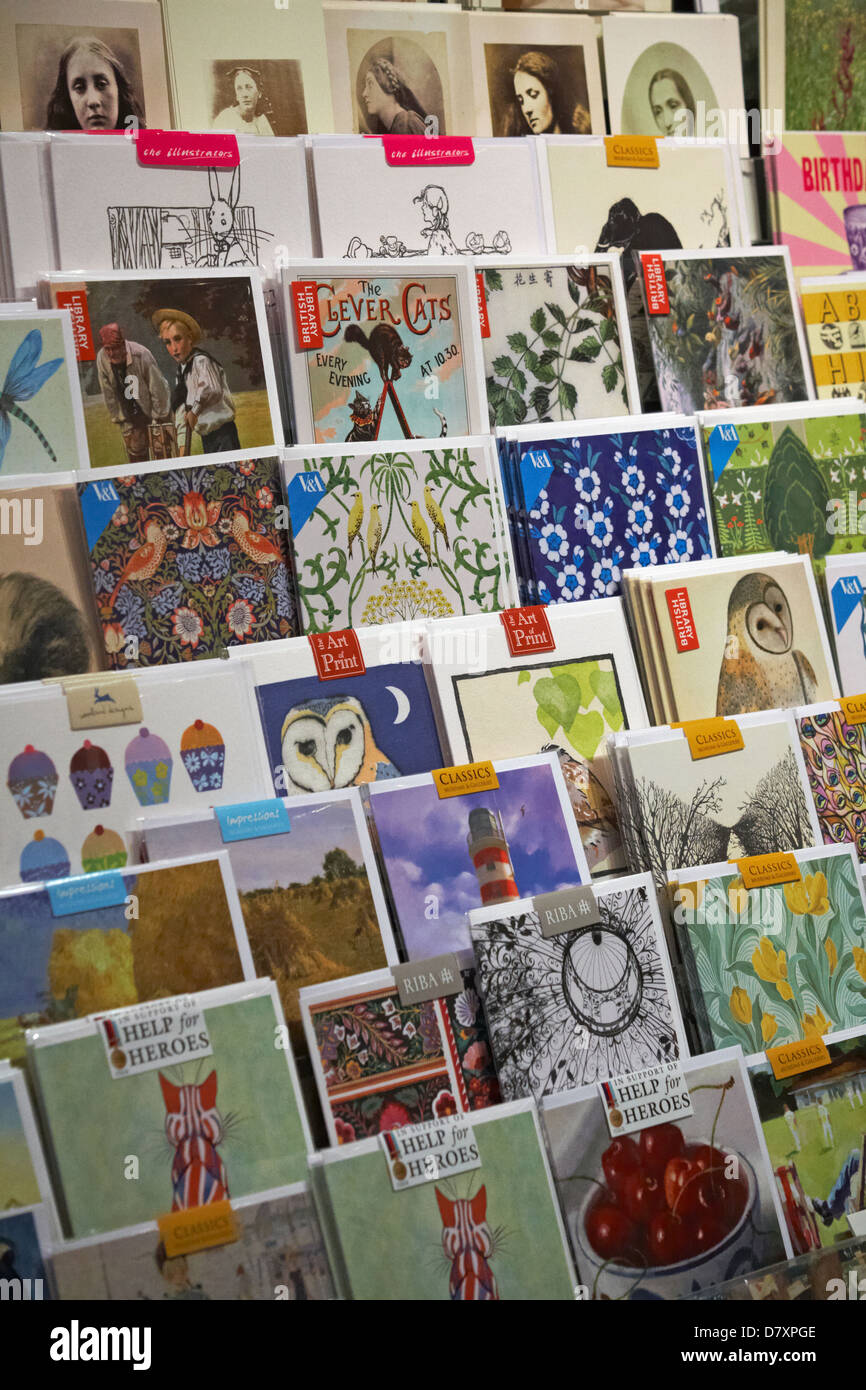 Greetings cards for sale in shop Stock Photo Alamy