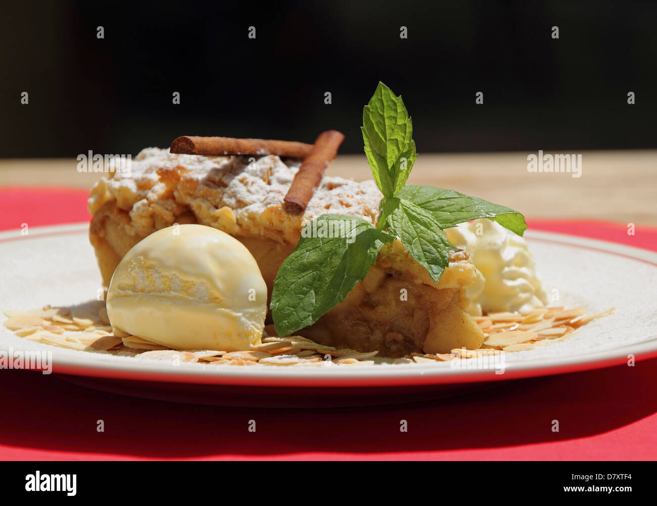 Ice cream and cake Stock Photo Alamy