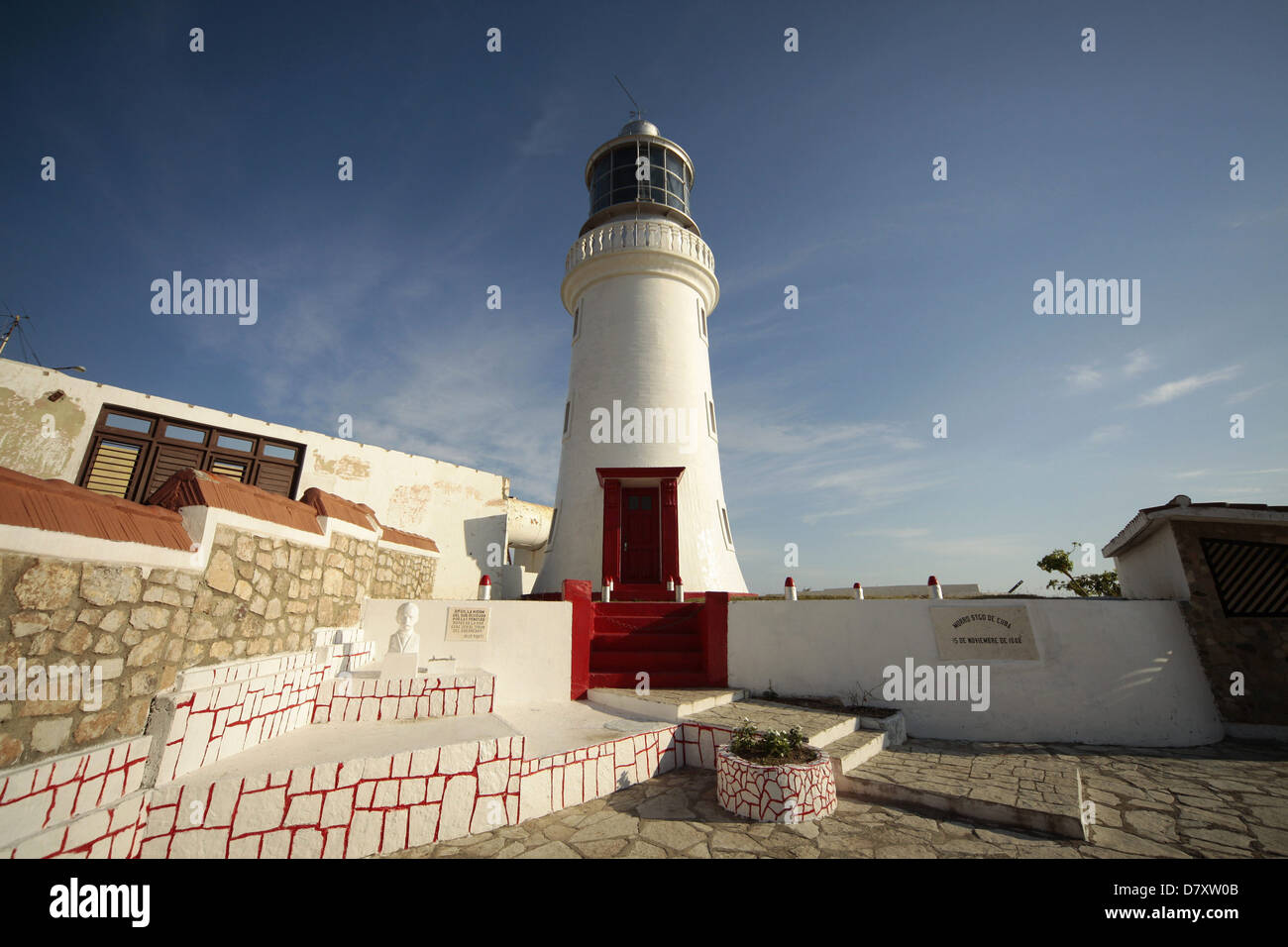 lighthouse at El Morro fortress near Santiago de Cuba, Cuba, Carribean Stock Photo