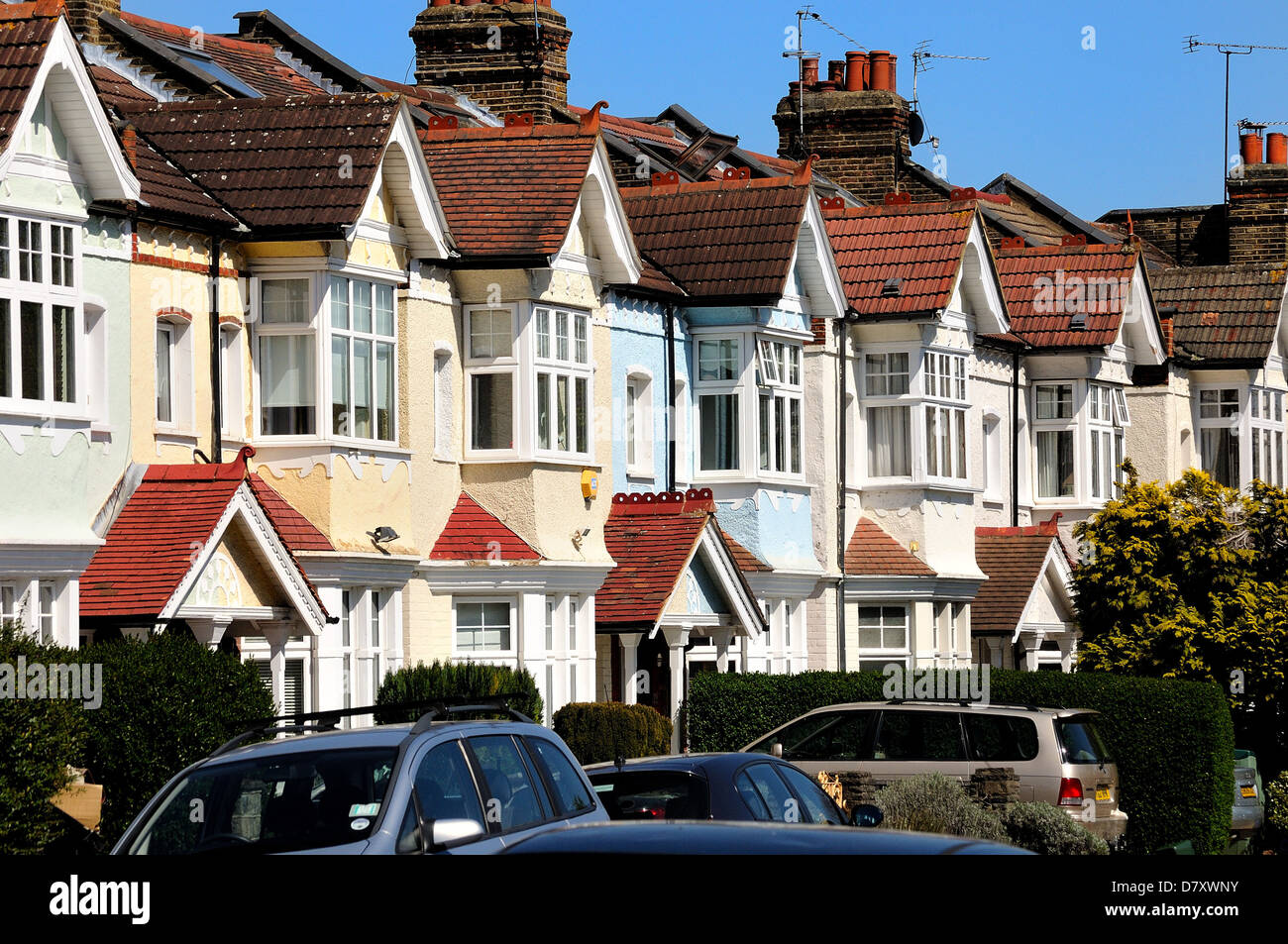 Terraced houses in Grantham Road Chiswick West London Stock Photo Alamy