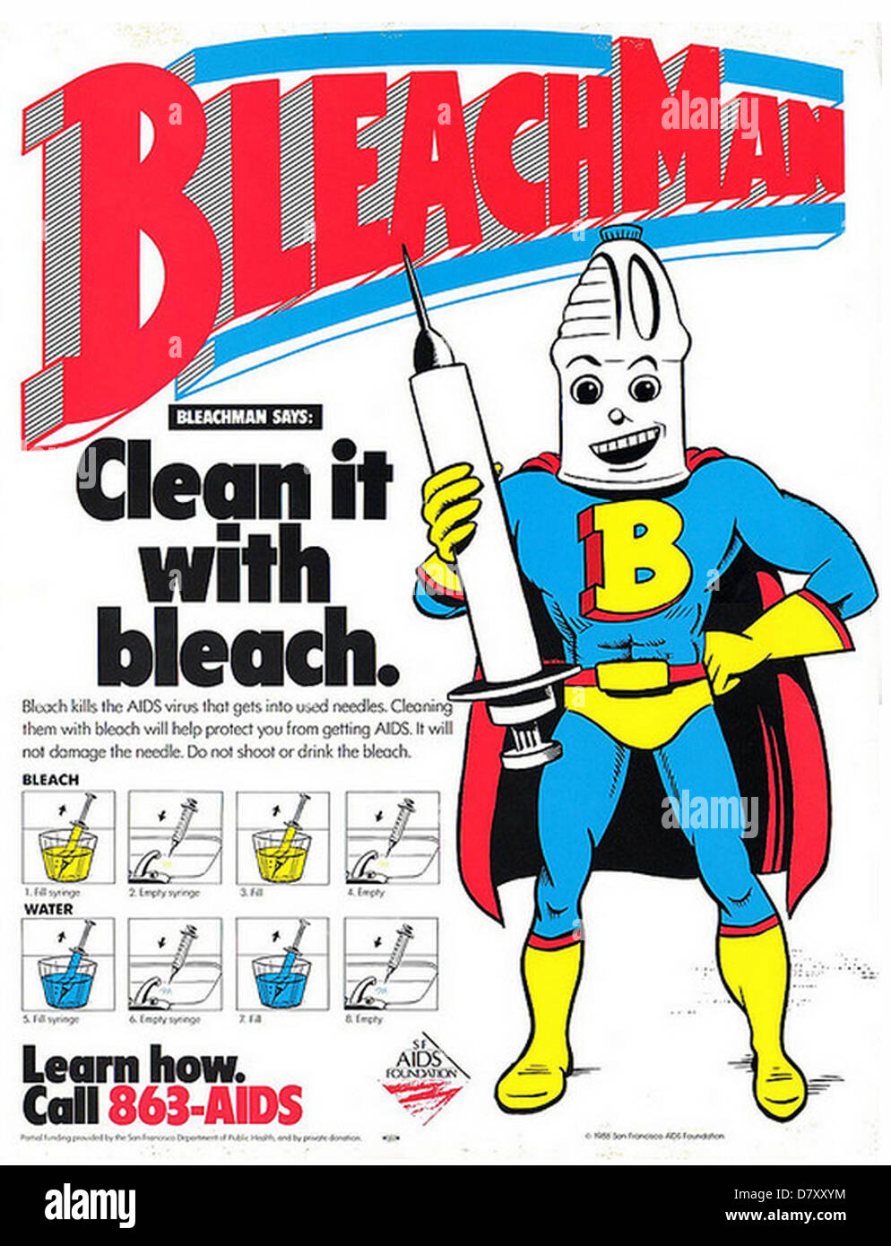 BLEACH MAN 1988 San Francisco public service Aids precaution