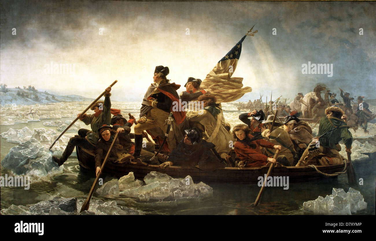 Washington Crossing the Delaware by Emanuel Leutze Stock Photo