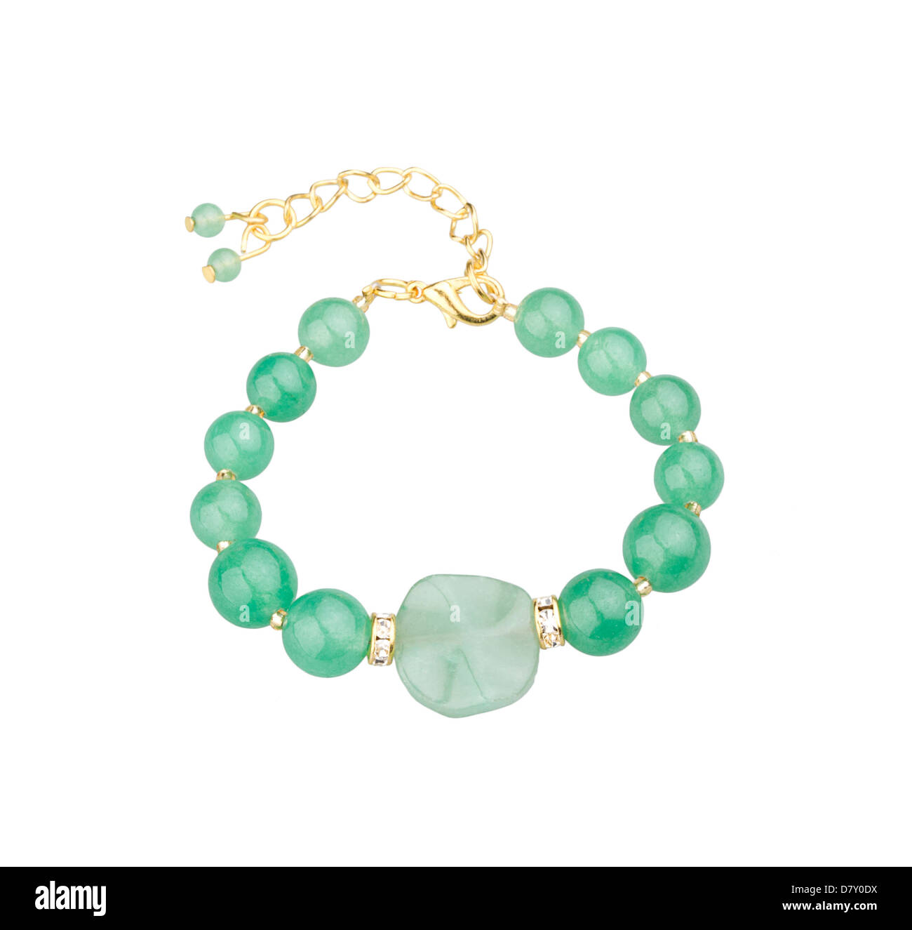 green gemstone bracelet a cute jewelry from nature Stock Photo