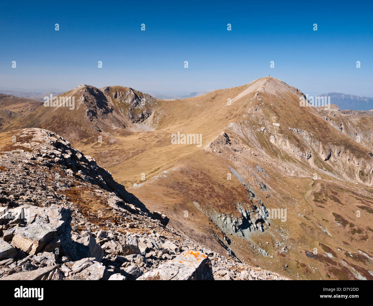 Titov Vrv (2747m) and the lower peak of Turcin, viewed from Bakardan in the Sar Planina mountains, Macedonia Stock Photo
